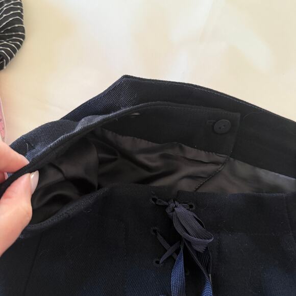 90s Vintage LAUREN RALPH LAUREN Made in USA Navy Wool Midi/Maxi Skirt 12 P - Picture 7 of 9